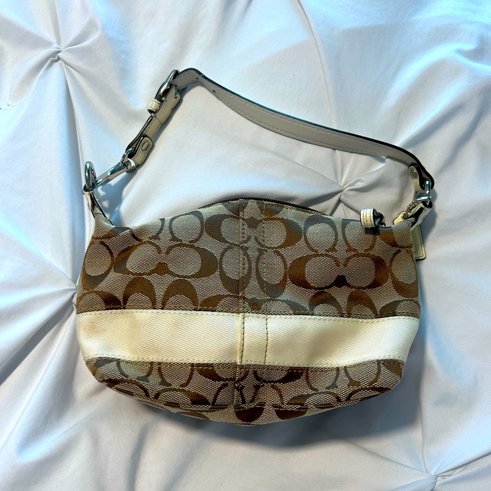 Coach Brown and Cream Mini Bag Vintage Y2K Purse
